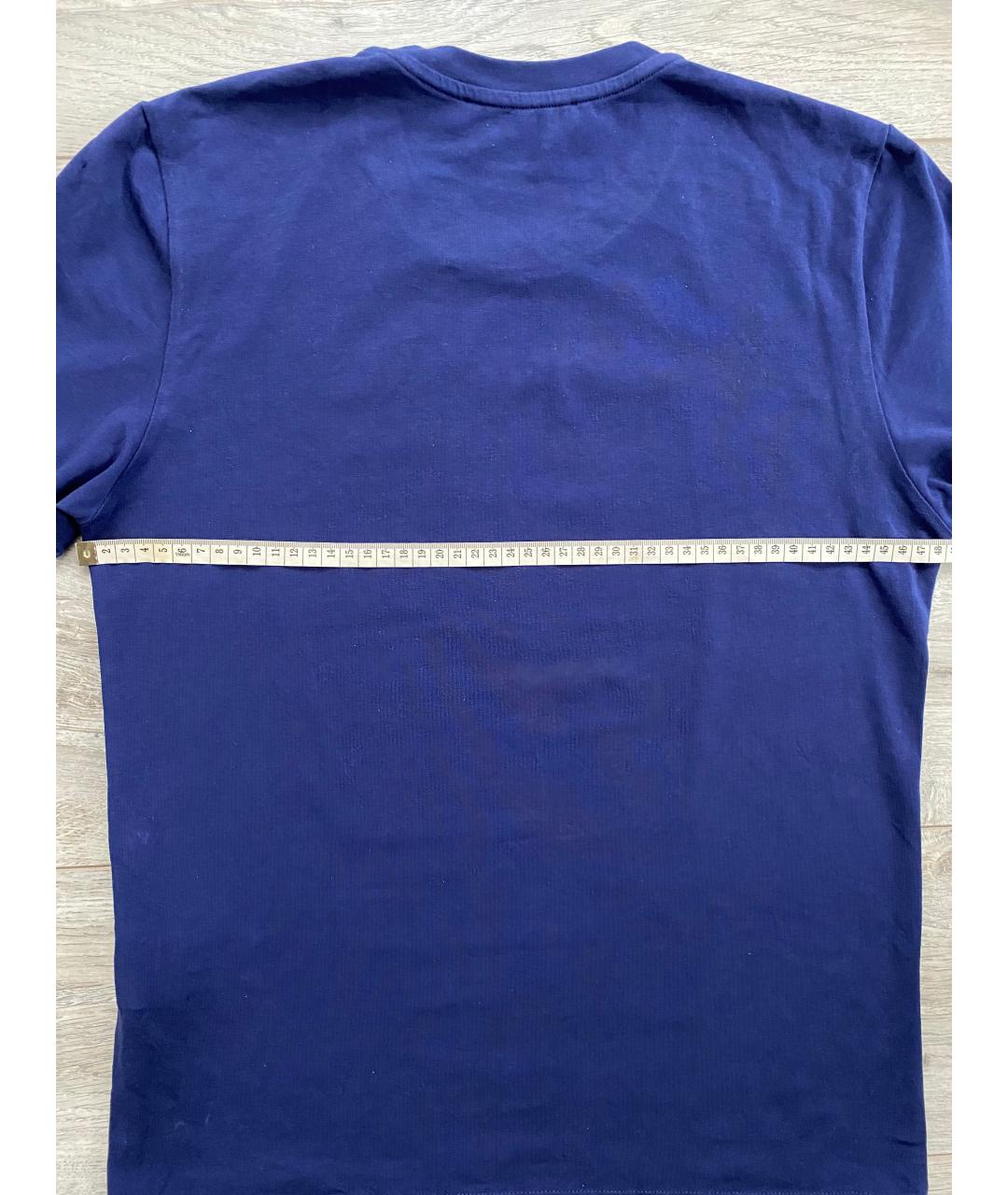 LOVE MOSCHINO Синяя хлопко-эластановая футболка, фото 8