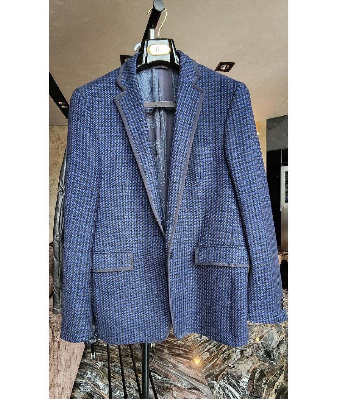 ETRO Синий шерстяной пиджак, фото 9