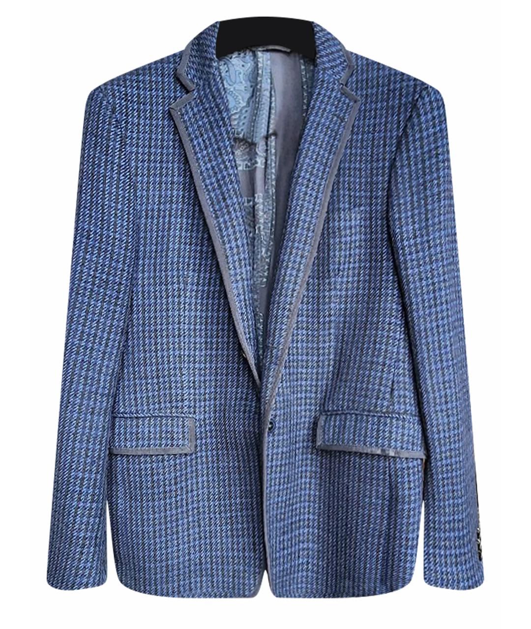 ETRO Синий шерстяной пиджак, фото 1