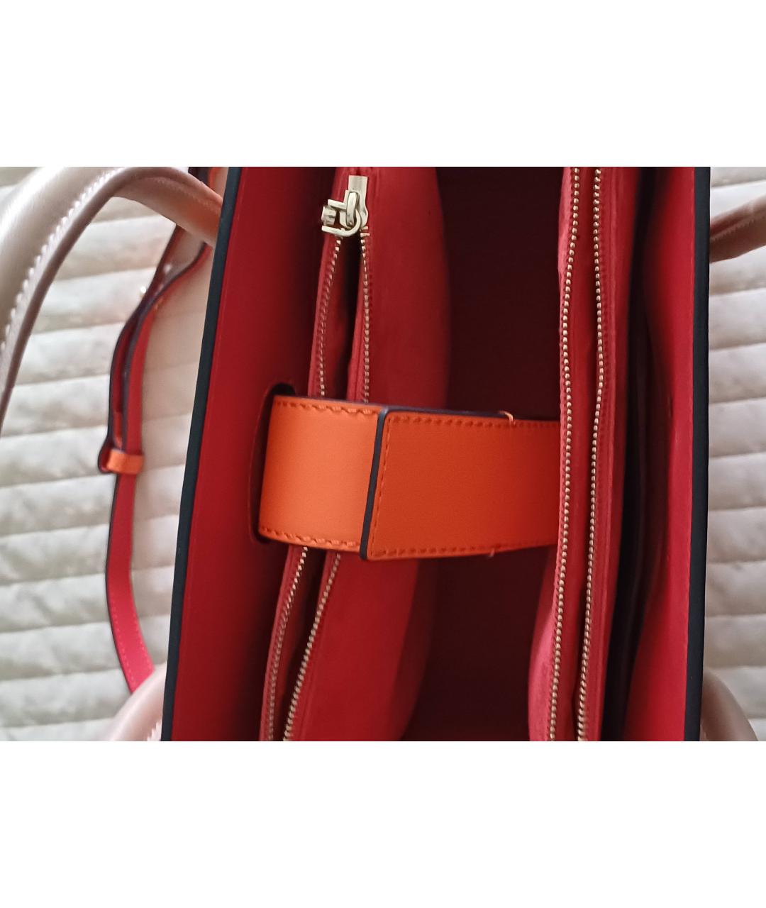 CHRISTIAN LOUBOUTIN Оранжевая кожаная сумка с короткими ручками, фото 4