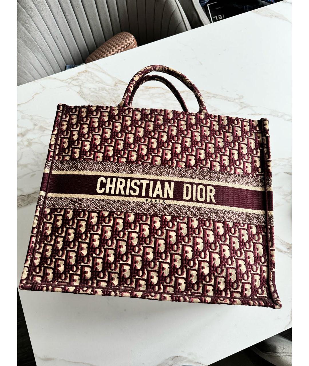 CHRISTIAN DIOR PRE-OWNED Бордовая твидовая сумка тоут, фото 2