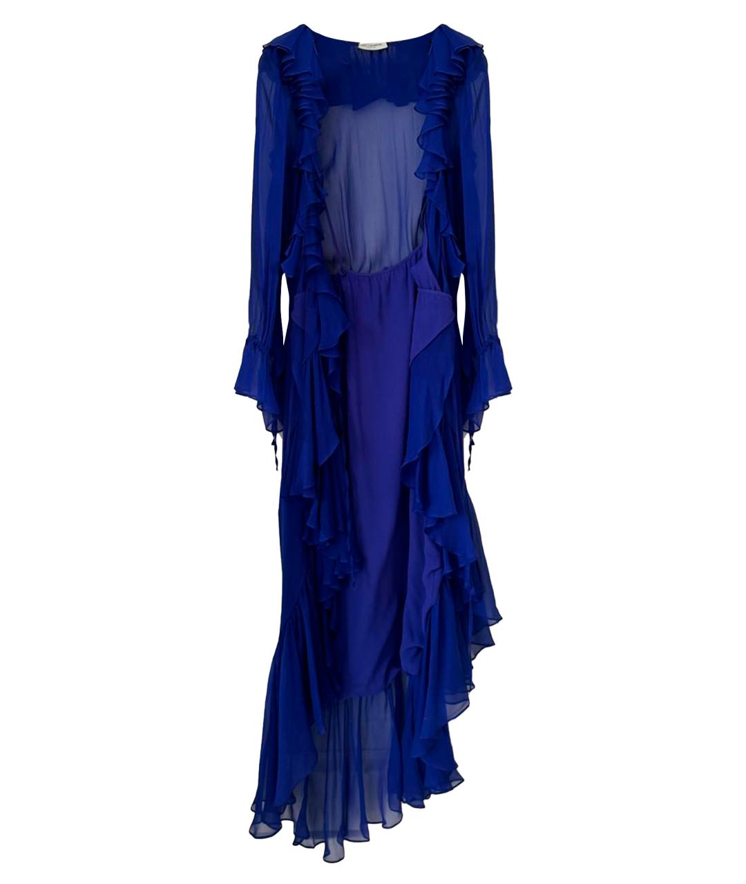 SAINT LAURENT Синее шелковое вечернее платье, фото 1