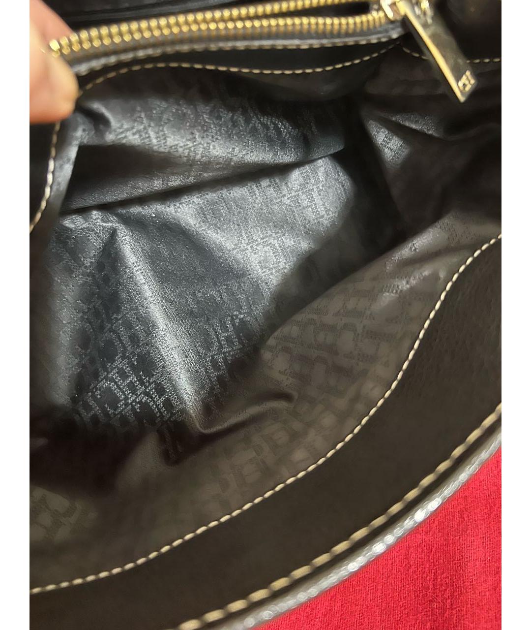 CAROLINA HERRERA Черная кожаная сумка с короткими ручками, фото 5