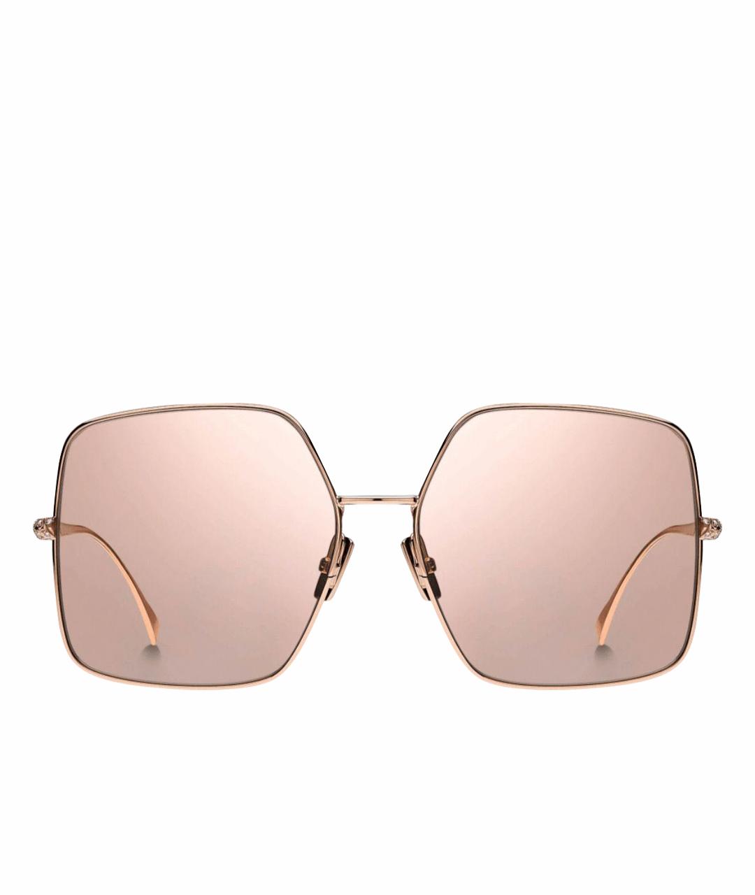 FENDI Розовые металлические солнцезащитные очки, фото 1