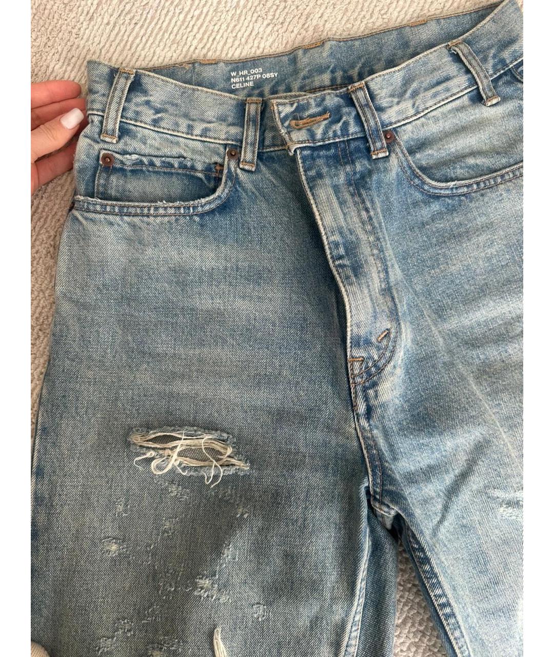 CELINE PRE-OWNED Голубые прямые джинсы, фото 3