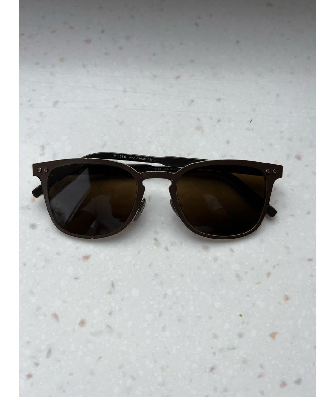 MONTBLANC Хаки металлические солнцезащитные очки, фото 6