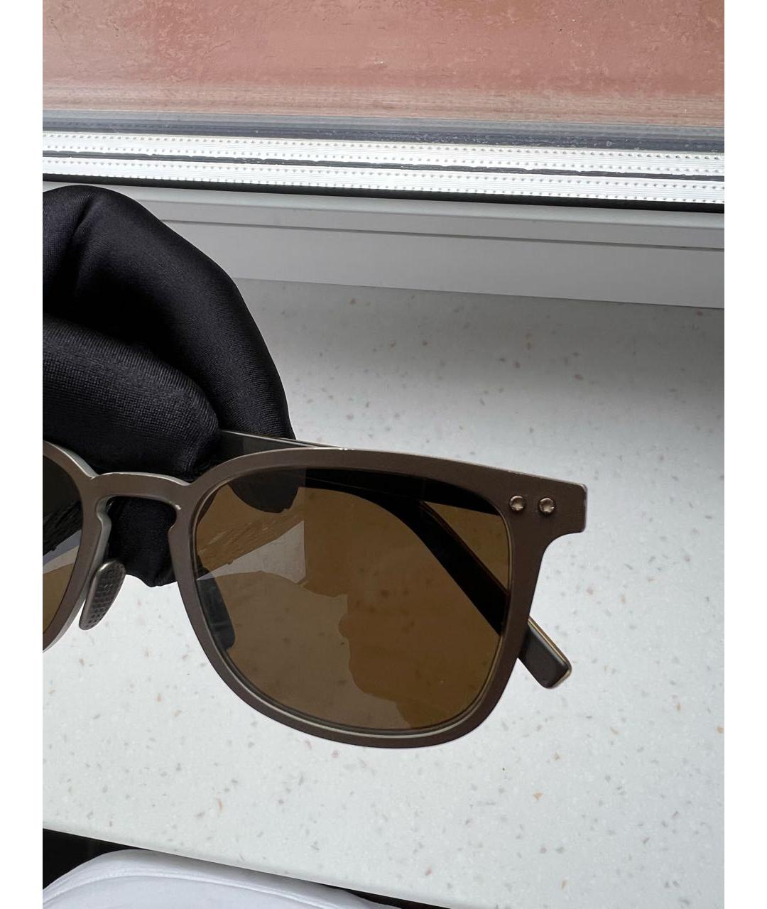 MONTBLANC Хаки металлические солнцезащитные очки, фото 4