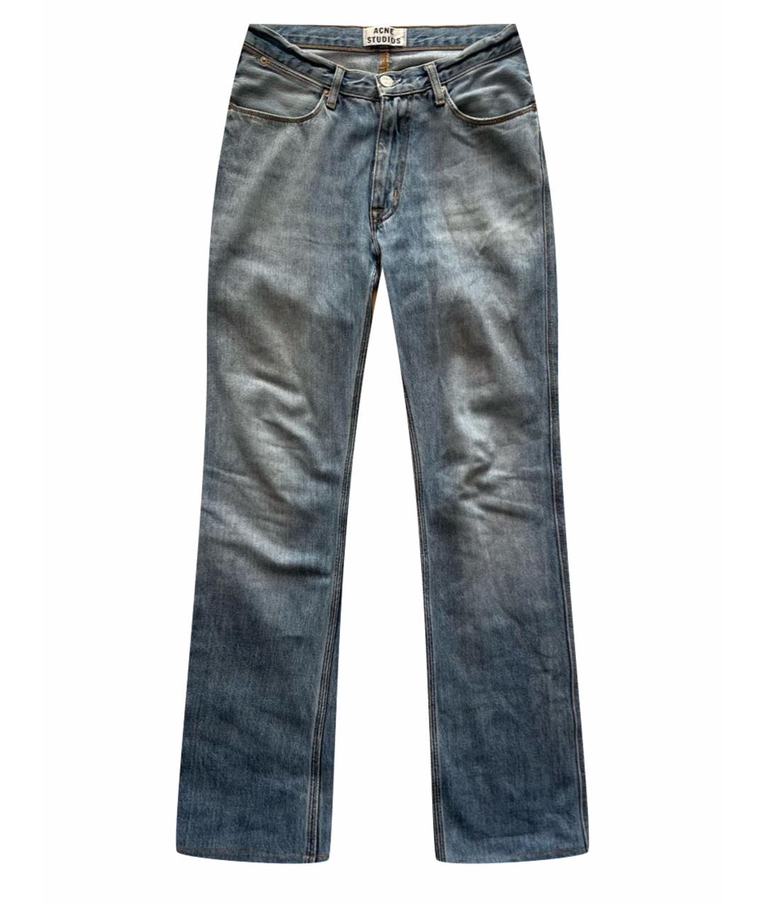 ACNE STUDIOS Голубые хлопковые джинсы скинни, фото 1