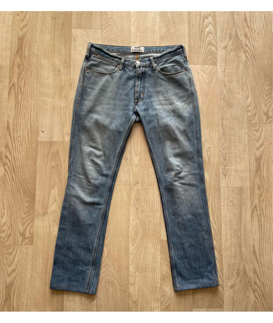 ACNE STUDIOS Голубые хлопковые джинсы скинни, фото 9