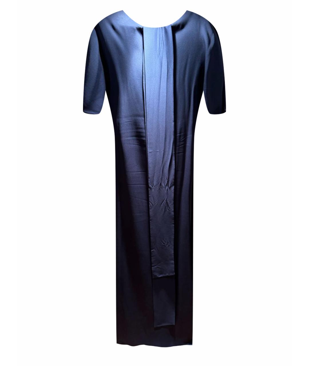 ALEXANDER TEREKHOV Темно-синее шелковое вечернее платье, фото 1