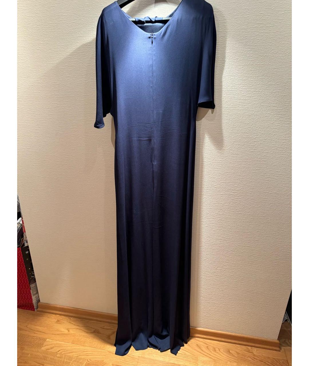 ALEXANDER TEREKHOV Темно-синее шелковое вечернее платье, фото 2
