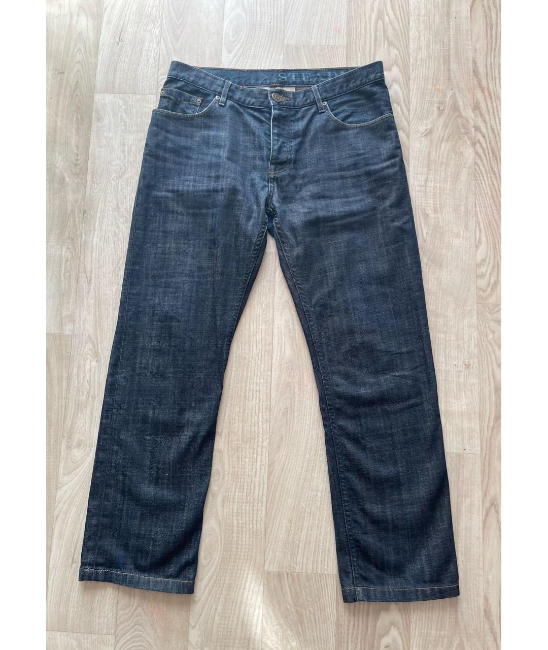 BURBERRY Темно-синие хлопковые прямые джинсы, фото 9