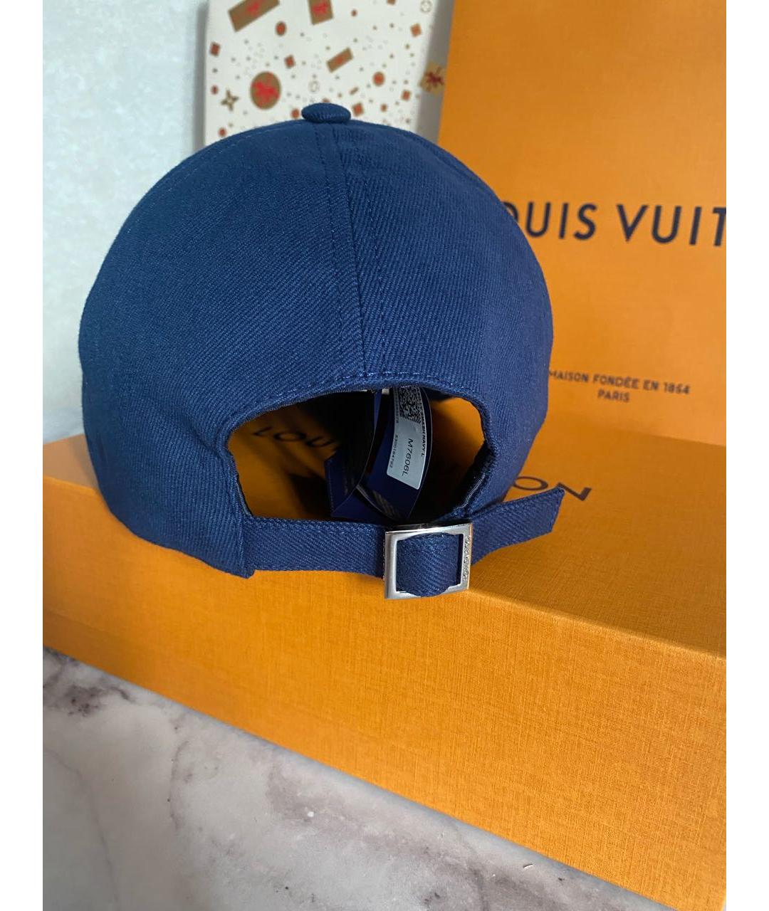 LOUIS VUITTON PRE-OWNED Синяя хлопковая кепка/бейсболка, фото 3