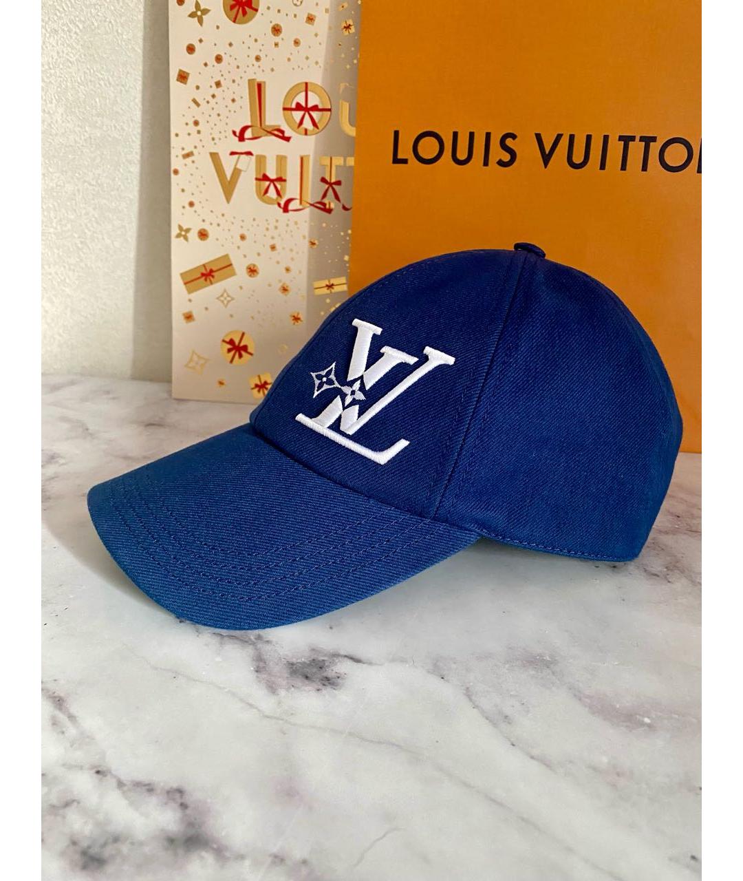 LOUIS VUITTON PRE-OWNED Синяя хлопковая кепка/бейсболка, фото 2
