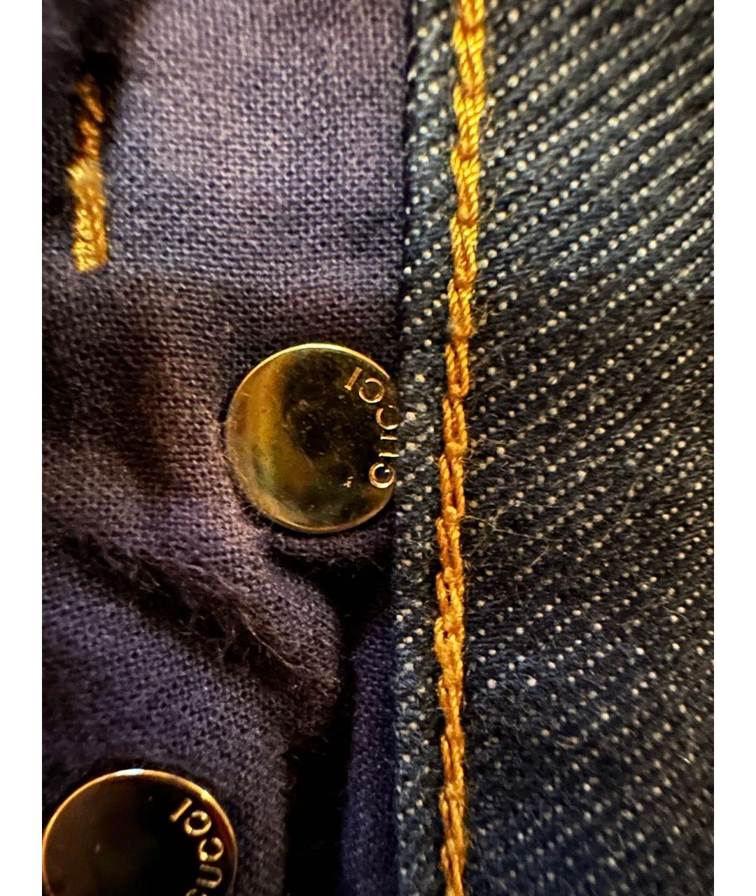 GUCCI Темно-синие хлопковые прямые джинсы, фото 8