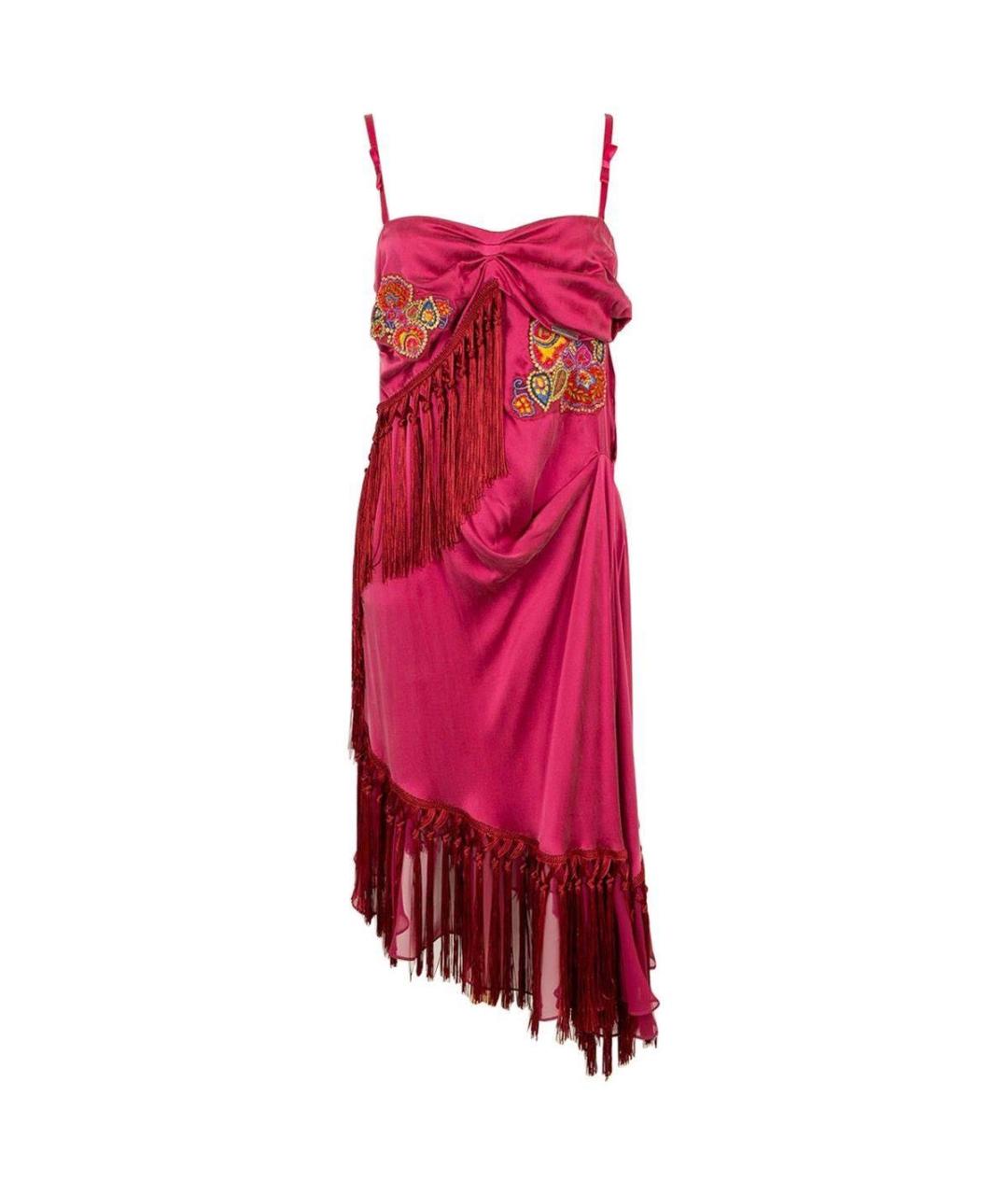 JOHN GALLIANO Розовое шелковое коктейльное платье, фото 1