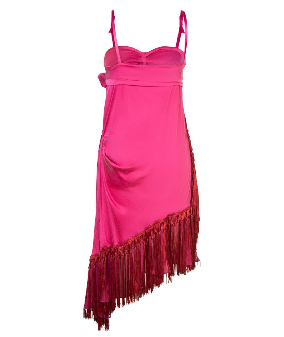 JOHN GALLIANO Розовое шелковое коктейльное платье, фото 2