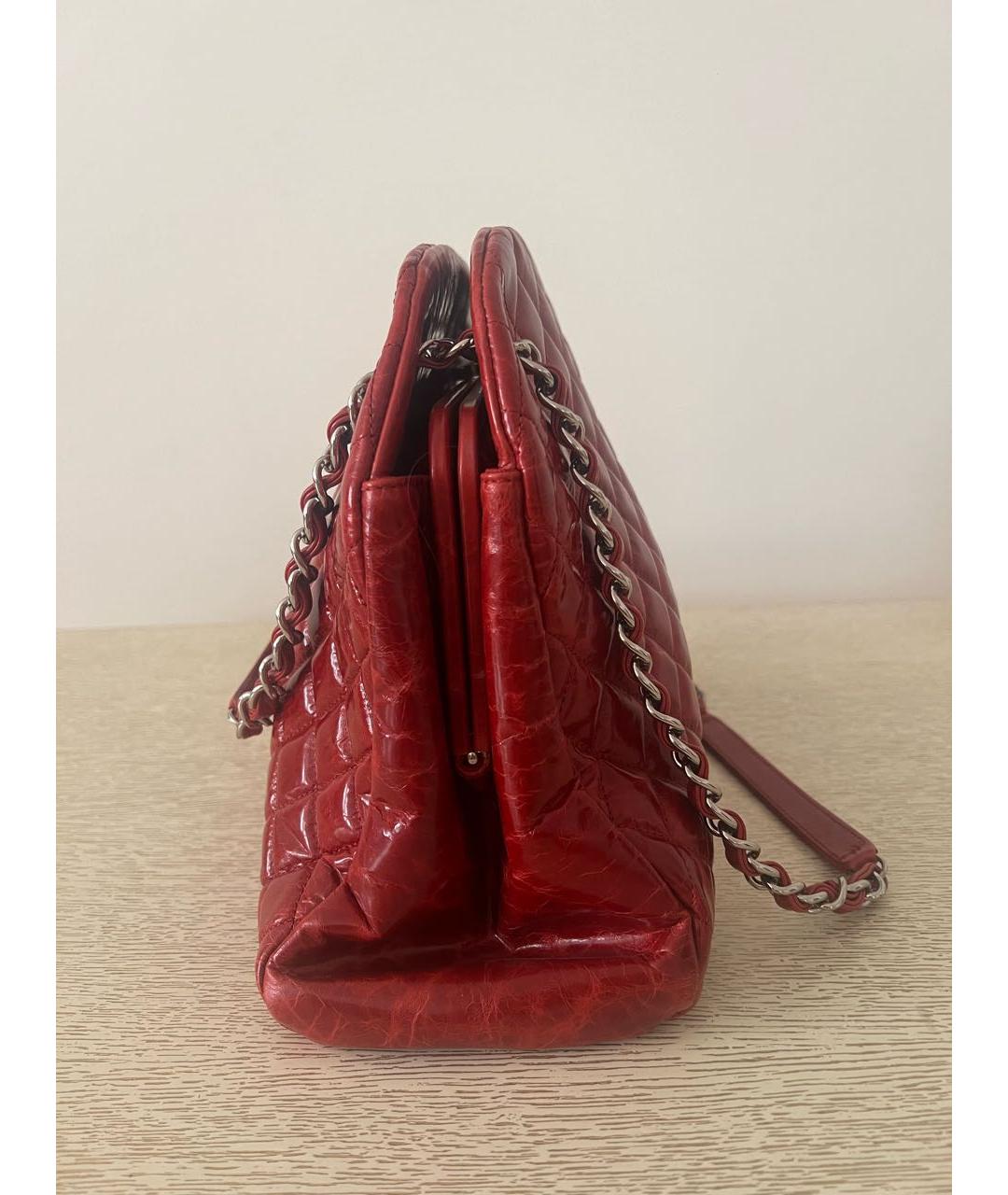 CHANEL PRE-OWNED Красная кожаная сумка тоут, фото 6