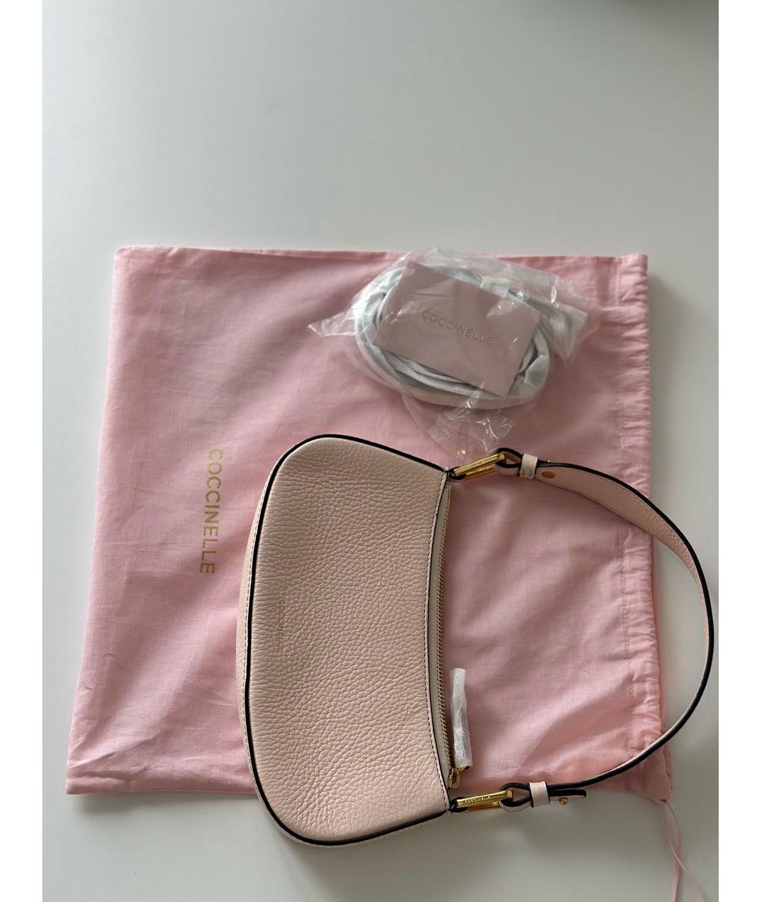 COCCINELLE Розовая кожаная сумка через плечо, фото 5