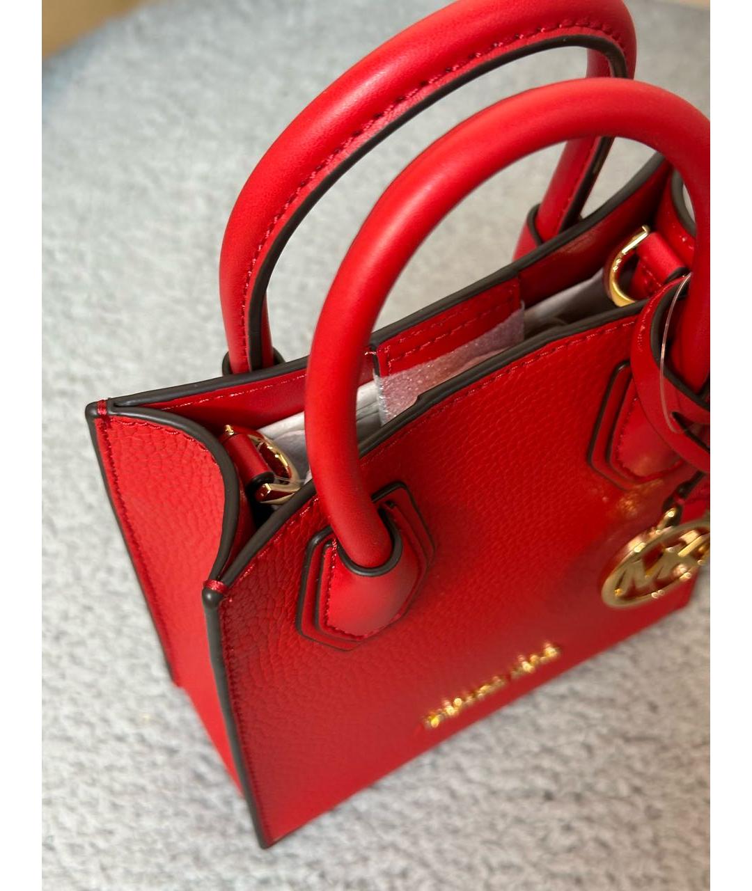 MICHAEL MICHAEL KORS Красная кожаная сумка с короткими ручками, фото 4