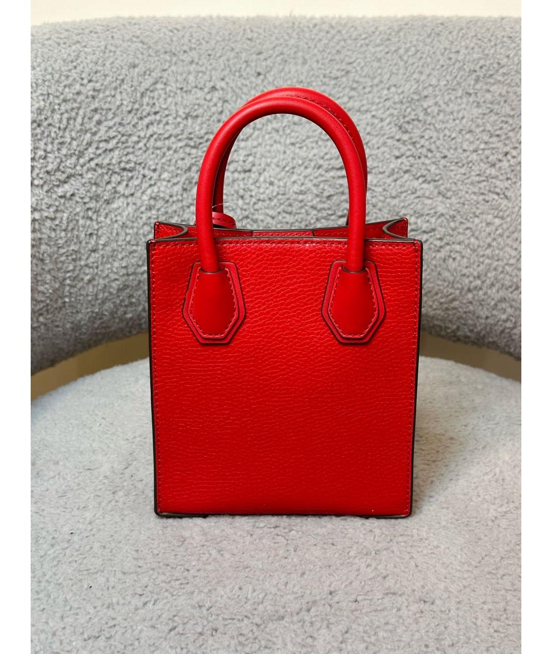 MICHAEL MICHAEL KORS Красная кожаная сумка с короткими ручками, фото 3