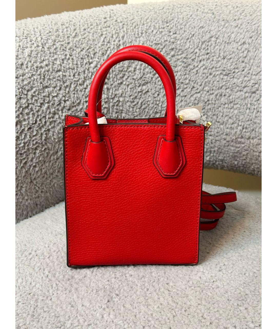 MICHAEL MICHAEL KORS Красная кожаная сумка с короткими ручками, фото 7