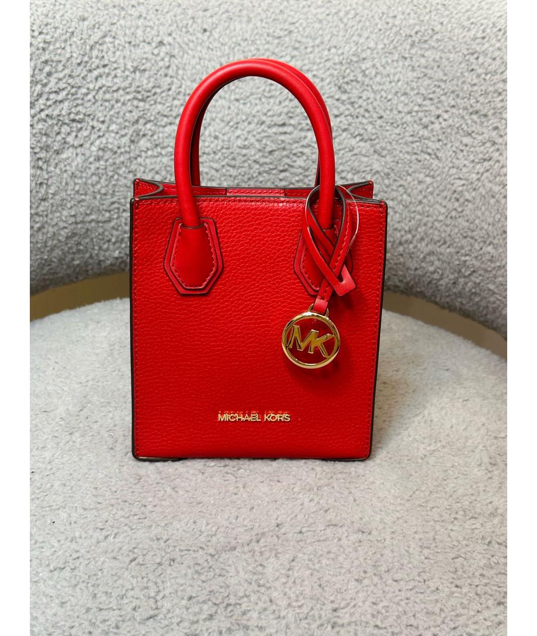 MICHAEL MICHAEL KORS Красная кожаная сумка с короткими ручками, фото 8