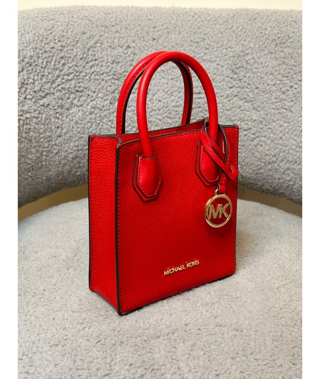 MICHAEL MICHAEL KORS Красная кожаная сумка с короткими ручками, фото 2