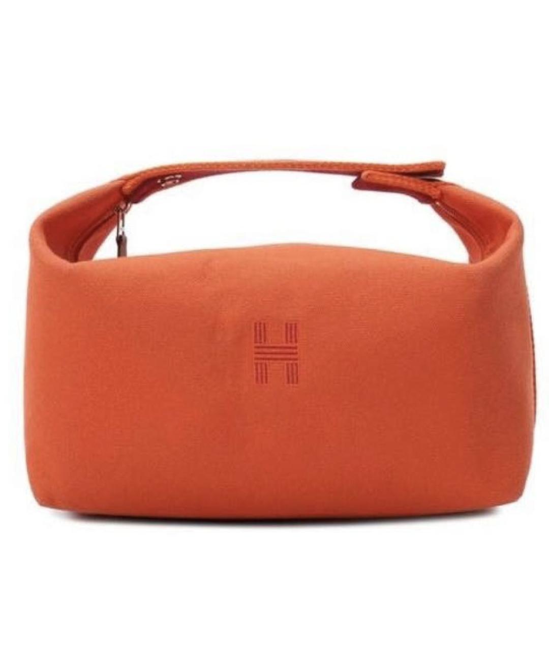 HERMES PRE-OWNED Оранжевая хлопковая косметичка, фото 1