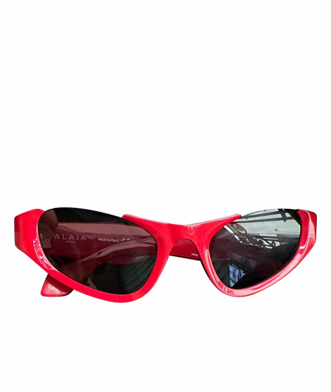 ALAIA Красные металлические солнцезащитные очки, фото 1