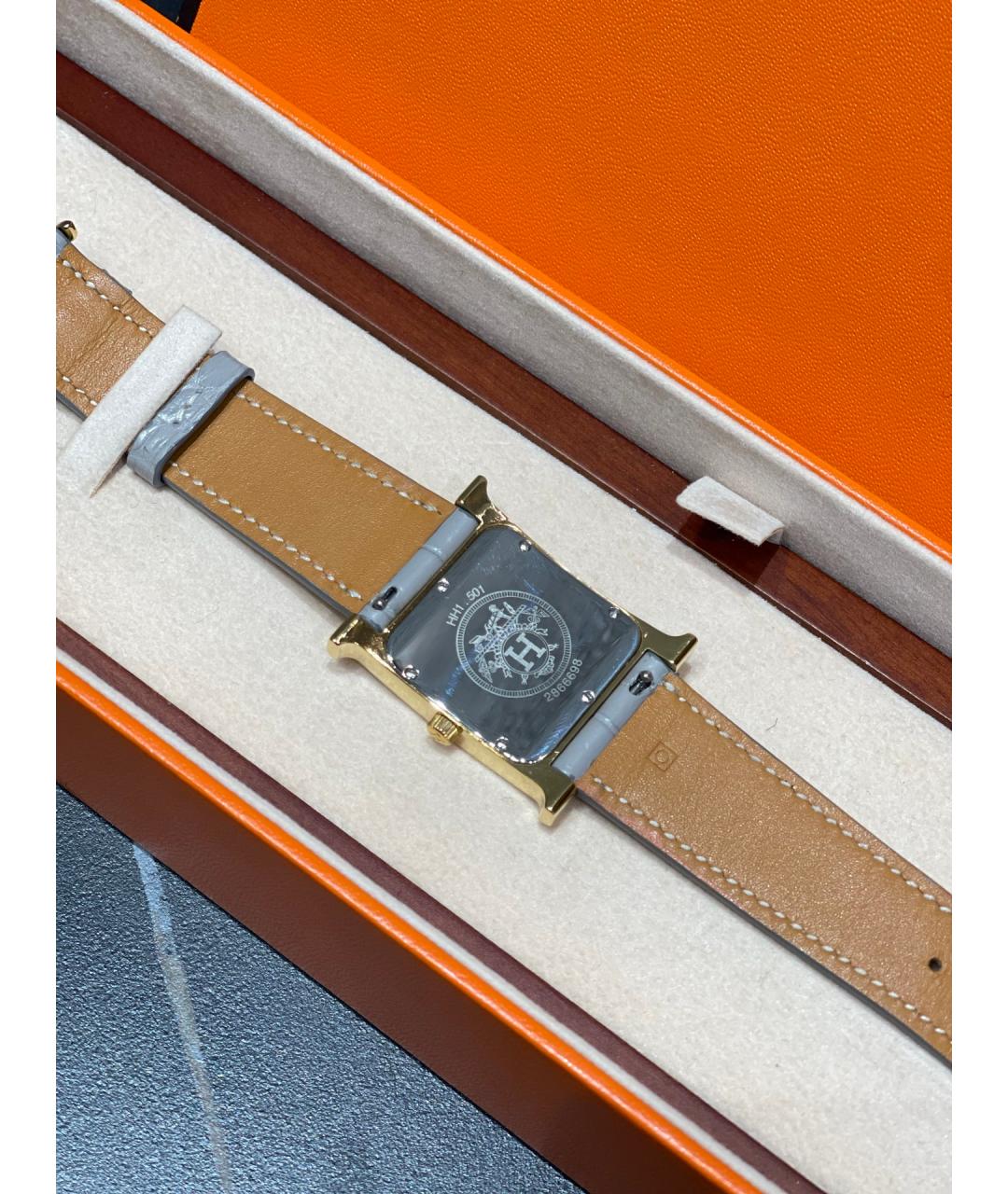 HERMES PRE-OWNED Белые стальные часы, фото 8