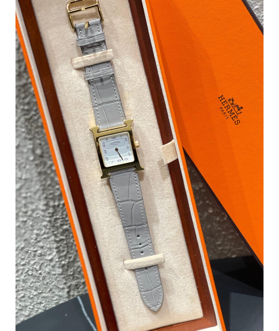 HERMES PRE-OWNED Белые стальные часы, фото 3