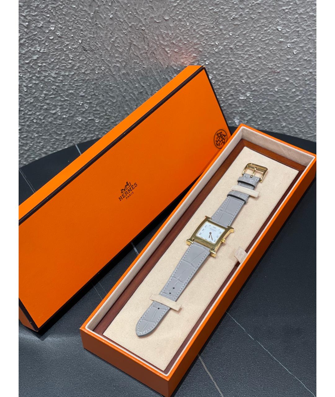 HERMES PRE-OWNED Белые стальные часы, фото 4