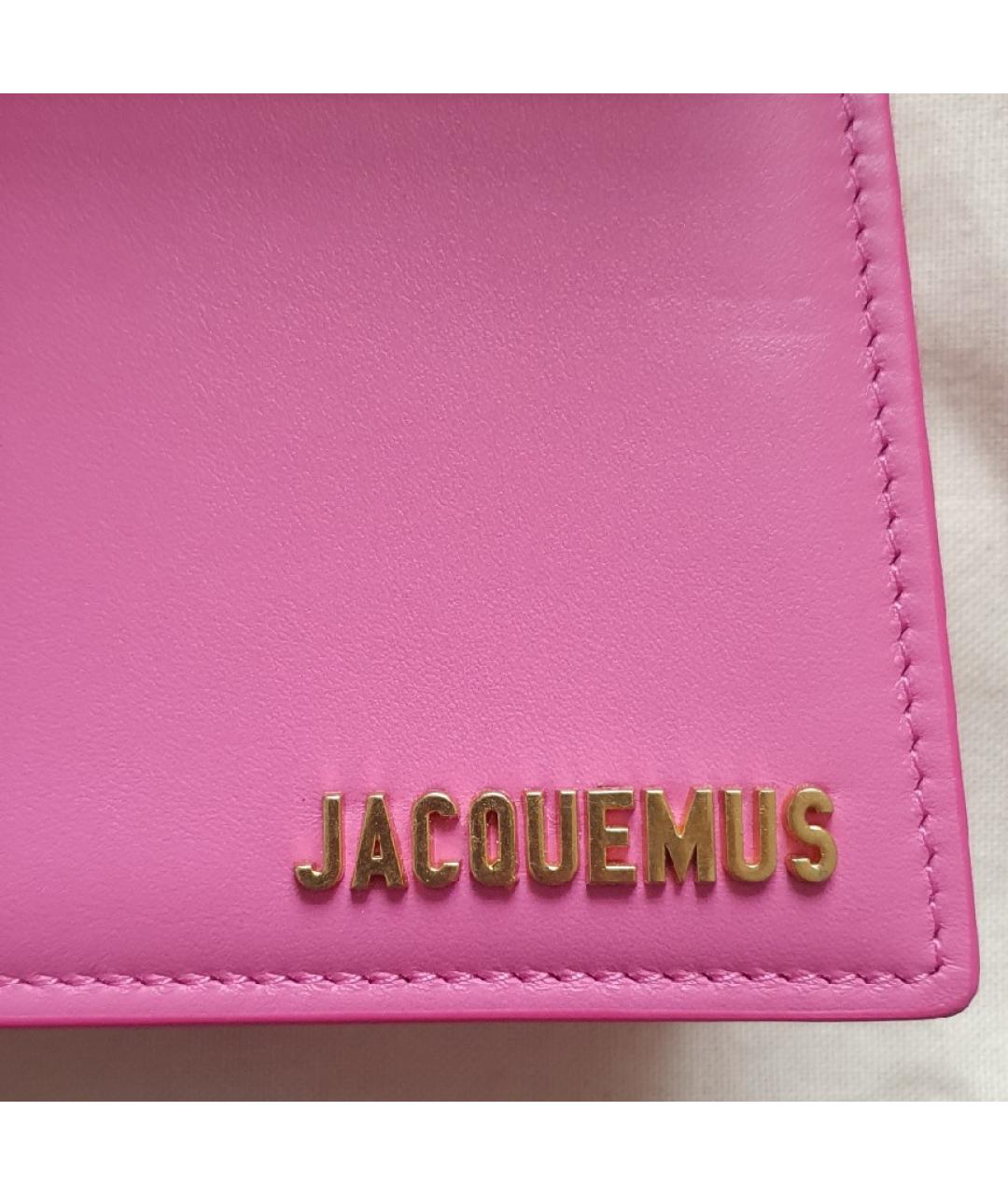 JACQUEMUS Розовая кожаная сумка через плечо, фото 3