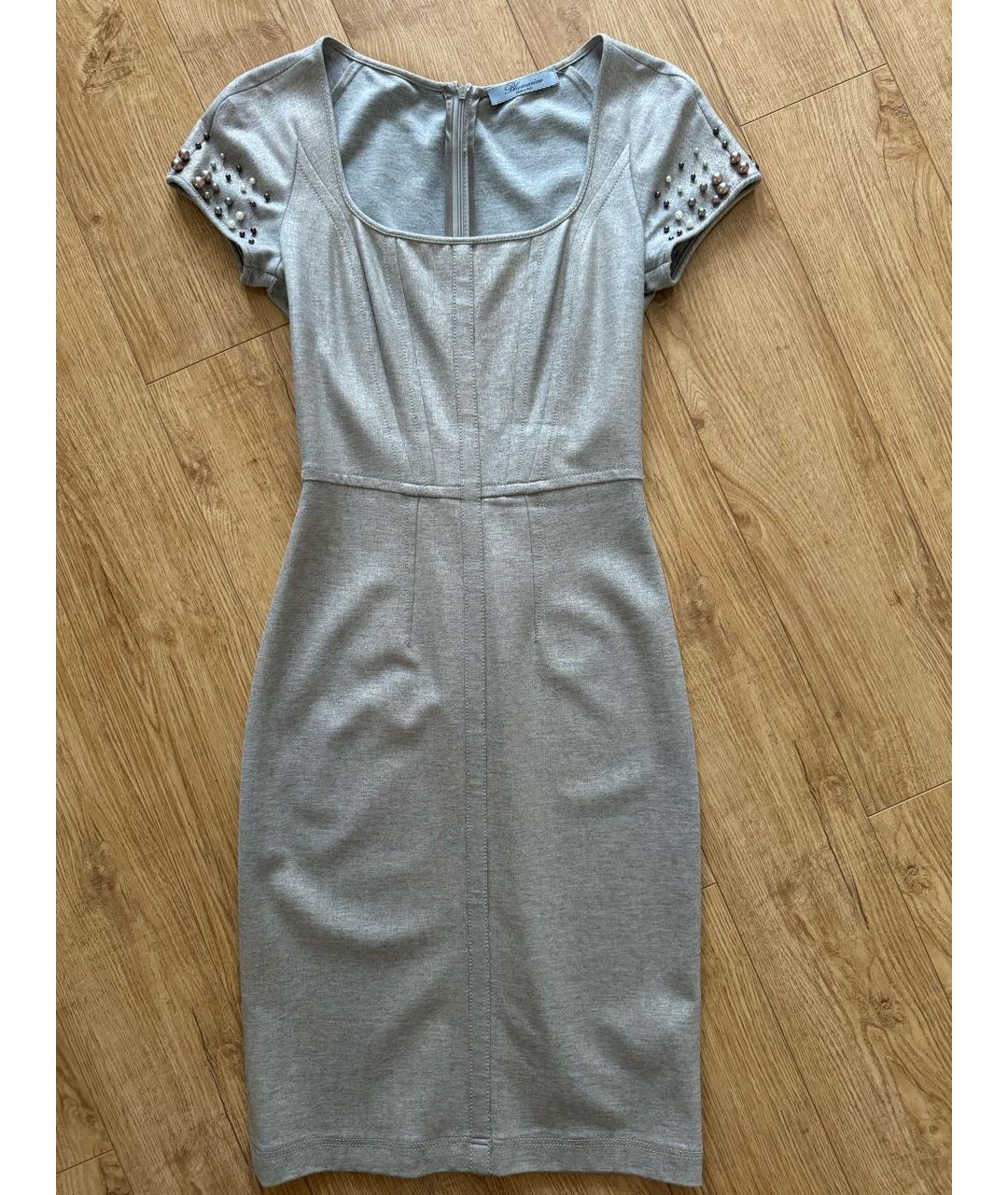 BLUMARINE Серебряное вискозное коктейльное платье, фото 6