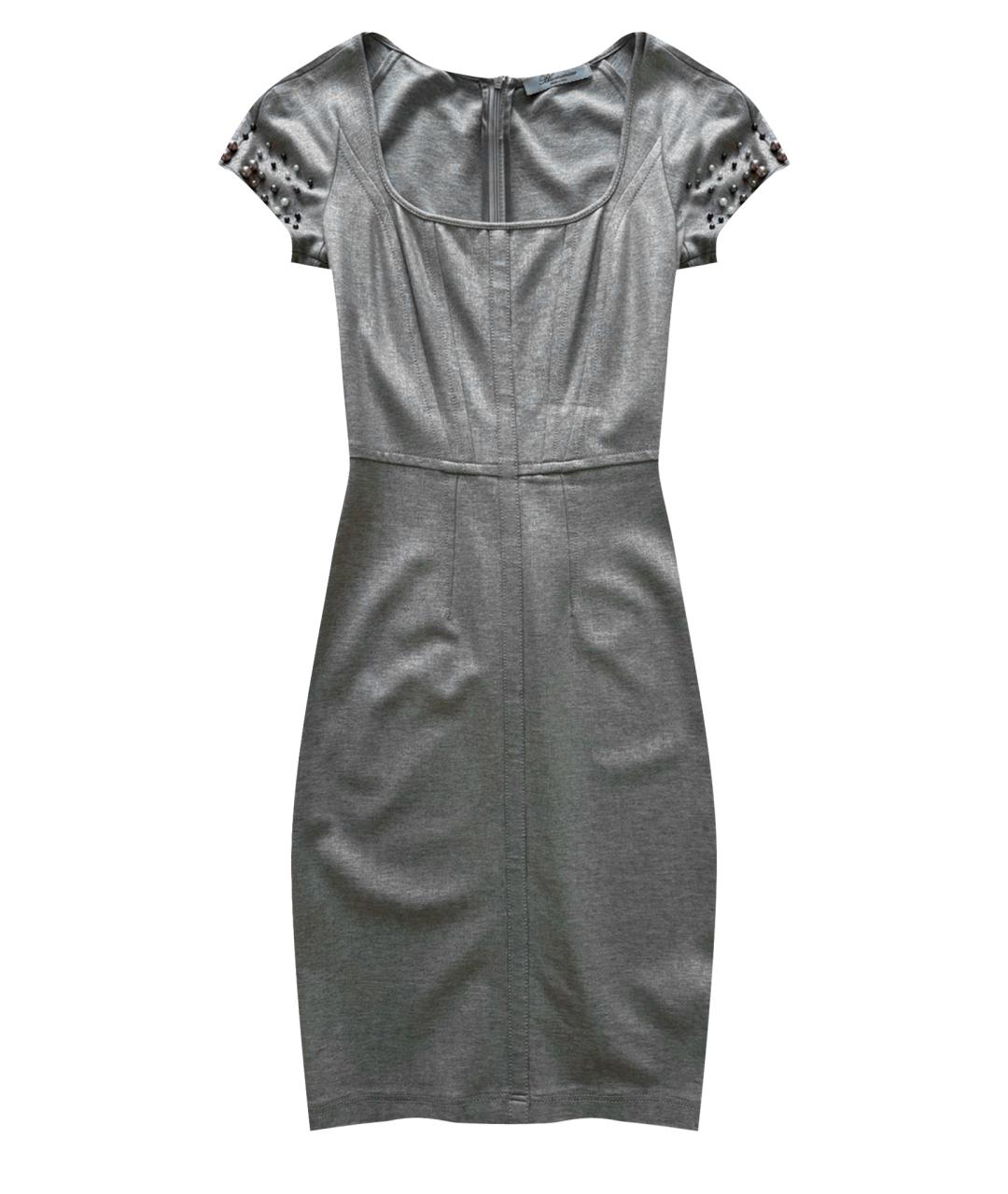 BLUMARINE Серебряное вискозное коктейльное платье, фото 1