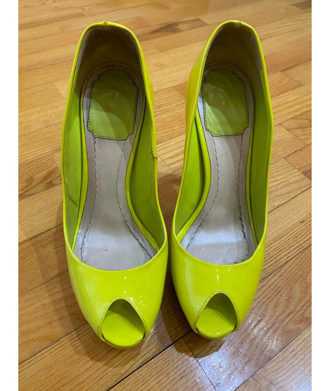 CHRISTIAN DIOR PRE-OWNED Желтые туфли из лакированной кожи, фото 2