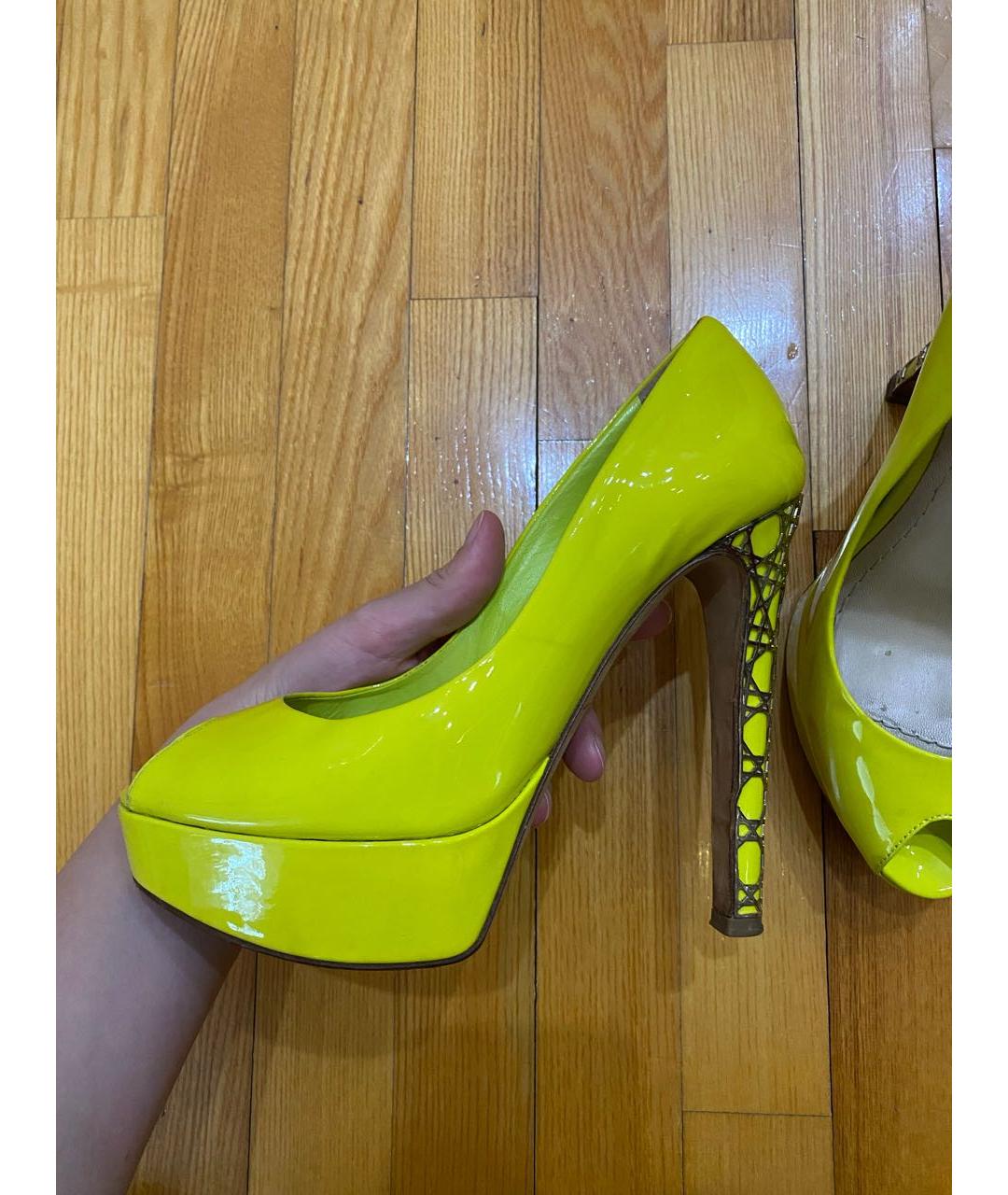 CHRISTIAN DIOR PRE-OWNED Желтые туфли из лакированной кожи, фото 3