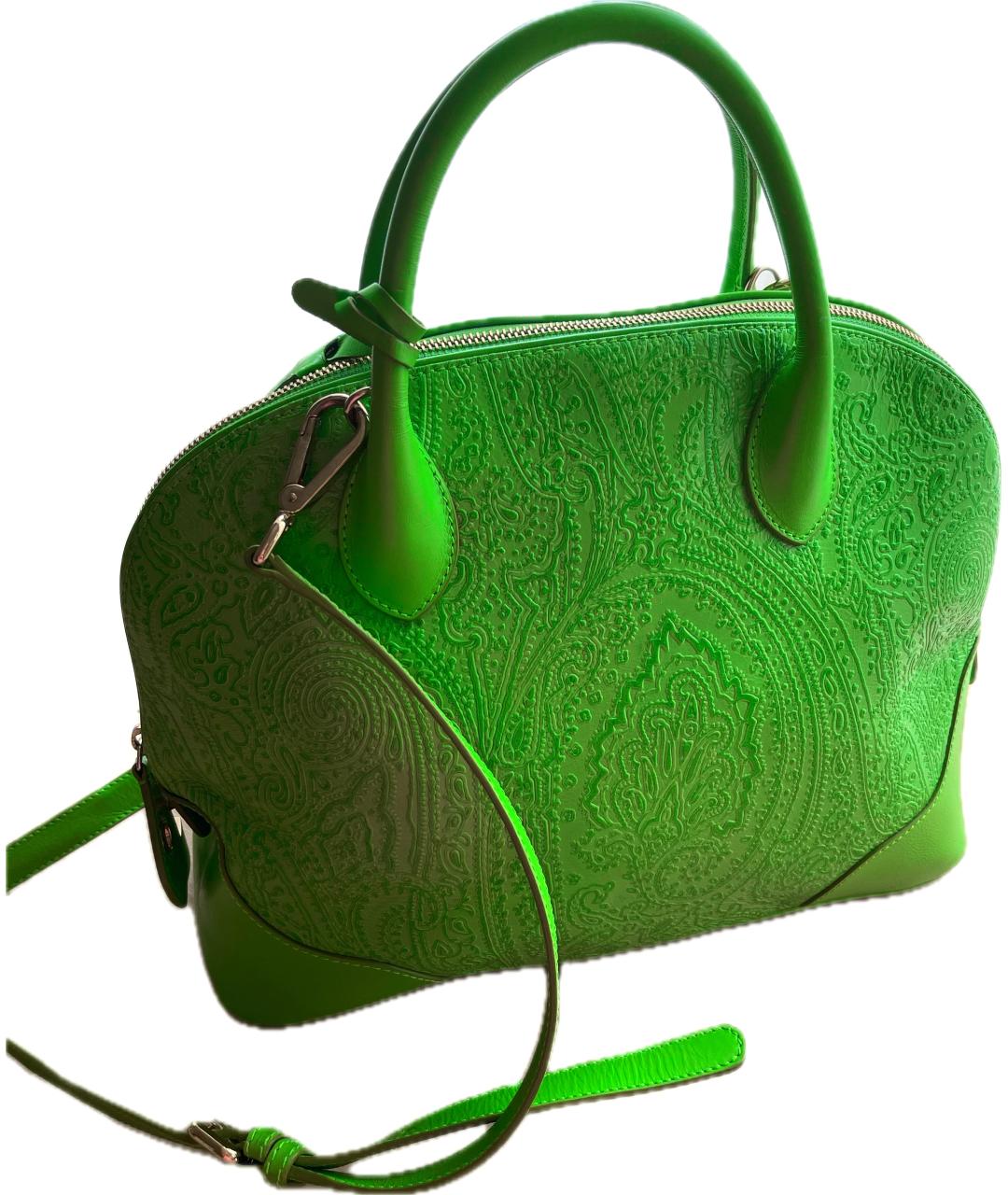 ETRO Зеленая кожаная сумка через плечо, фото 9