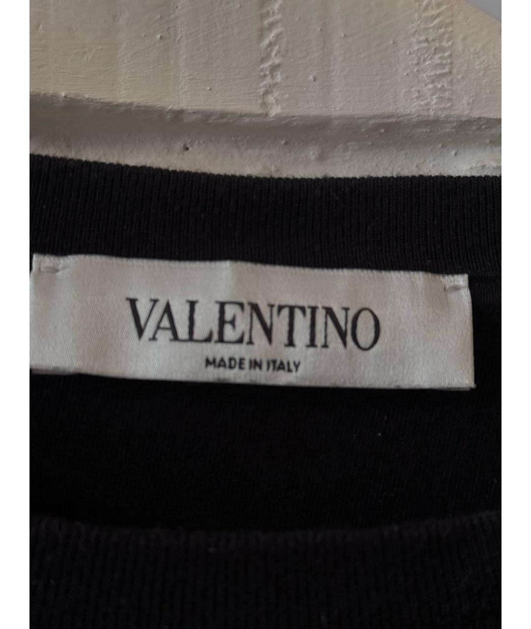 VALENTINO Черная хлопковая футболка, фото 3