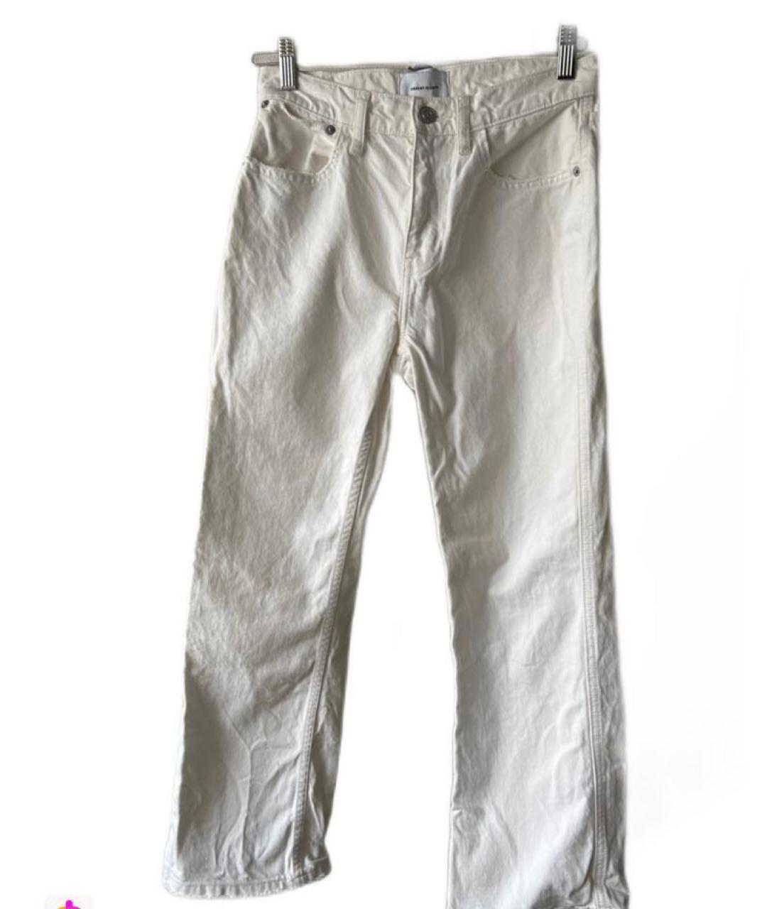 CURRENT/ELLIOTT Белые хлопковые прямые джинсы, фото 3