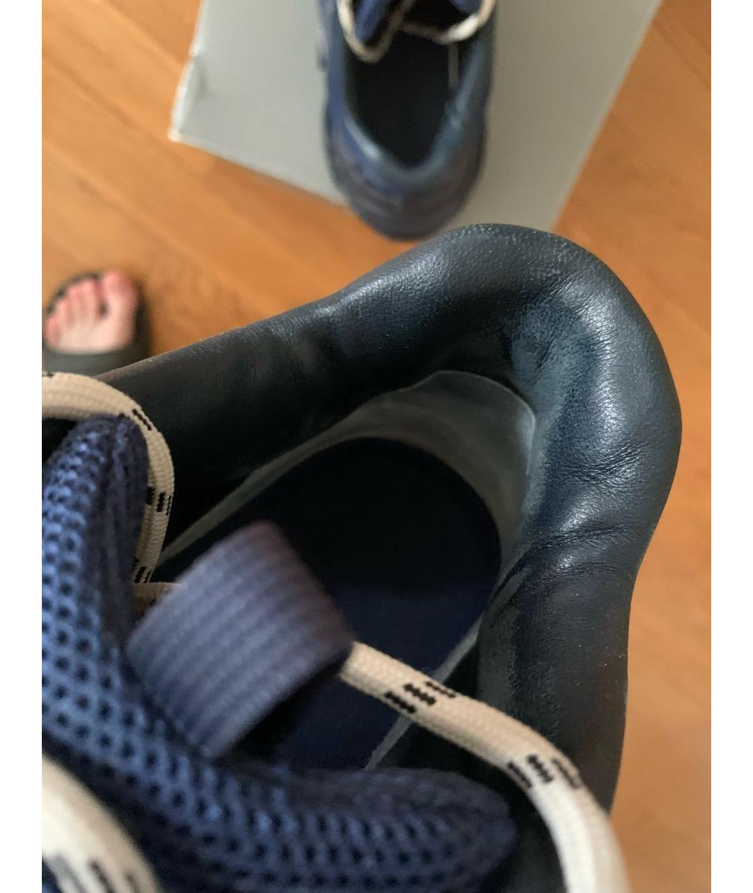 BALENCIAGA Синие текстильные низкие кроссовки / кеды, фото 5