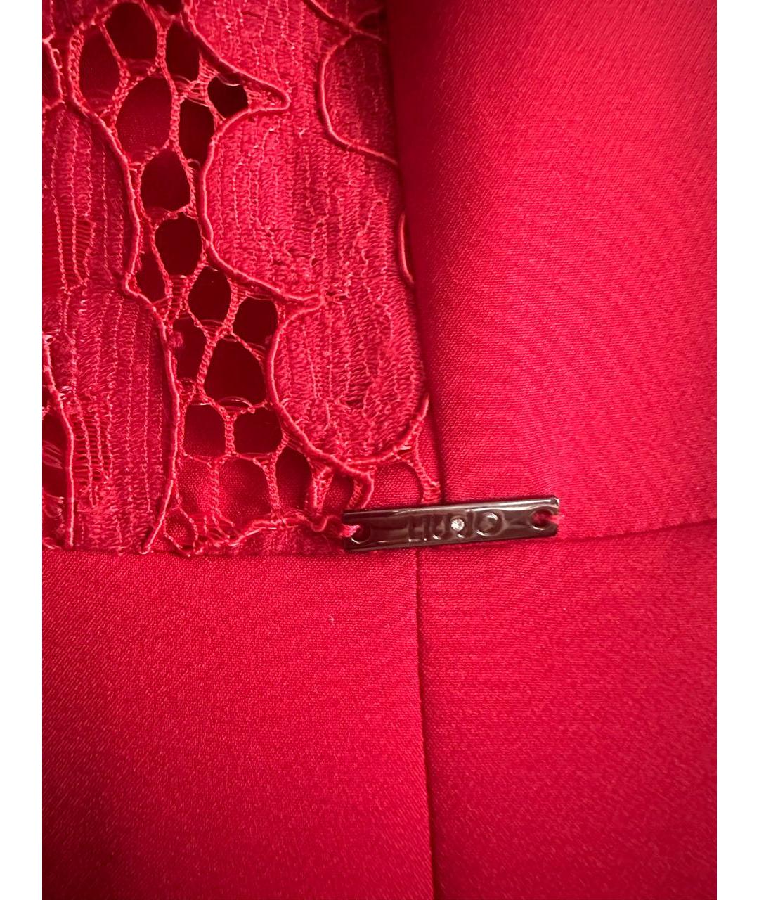 LIU JO Красное полиэстеровое коктейльное платье, фото 4
