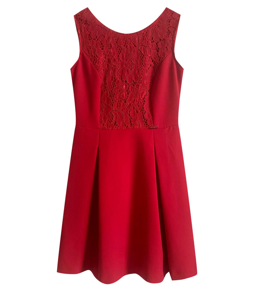 LIU JO Красное полиэстеровое коктейльное платье, фото 1