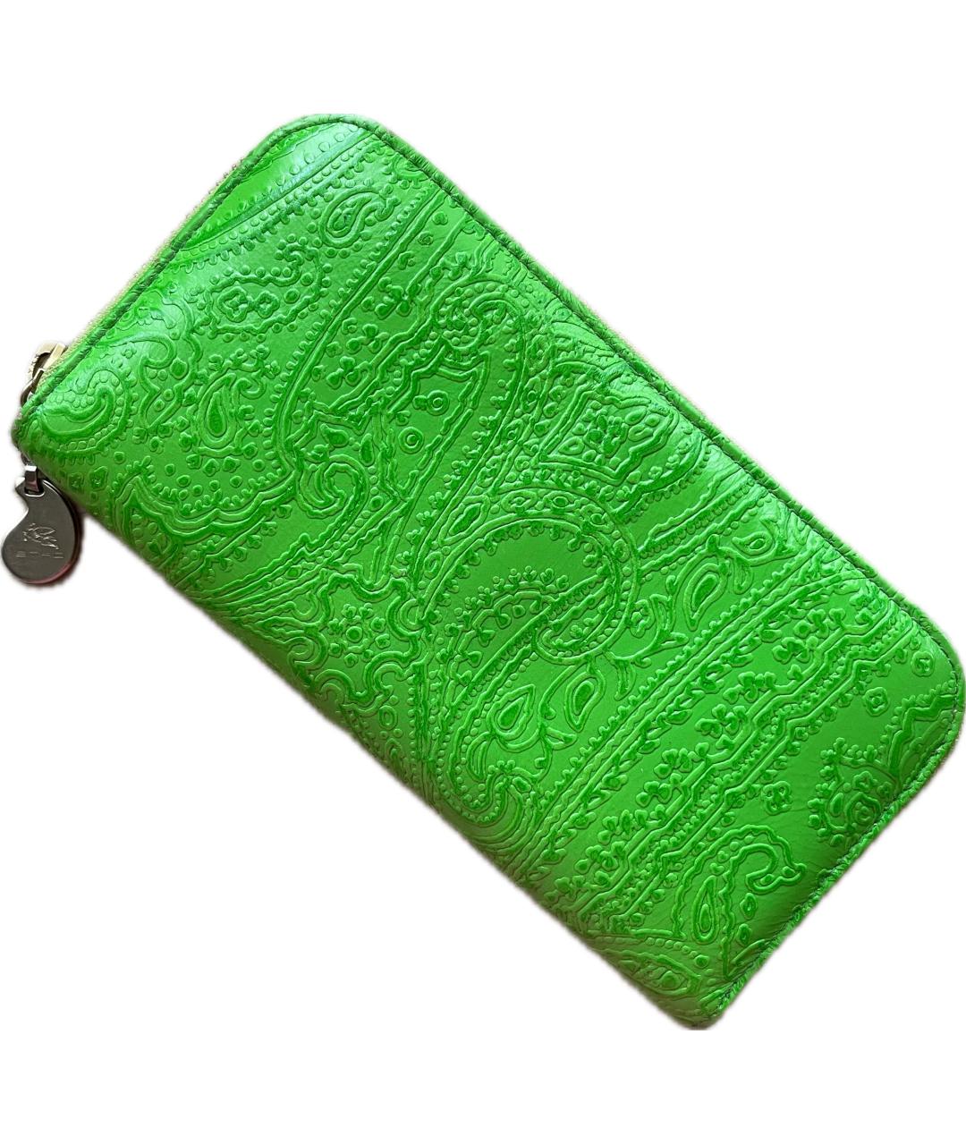 ETRO Зеленый кожаный кошелек, фото 7