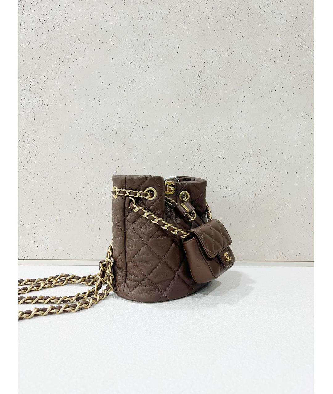 CHANEL Коричневый кожаный рюкзак, фото 4
