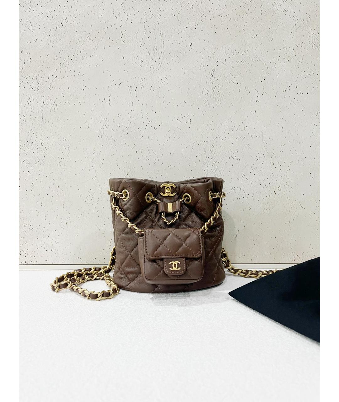 CHANEL Коричневый кожаный рюкзак, фото 7