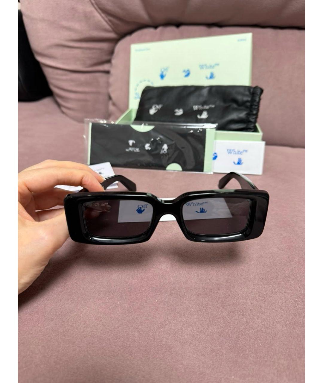 OFF-WHITE Черные пластиковые солнцезащитные очки, фото 7