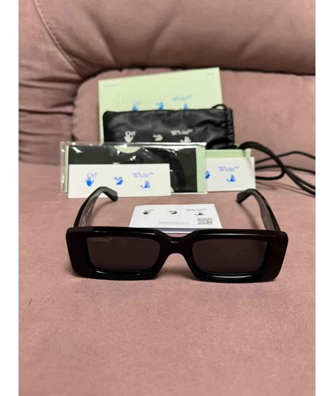 OFF-WHITE Черные пластиковые солнцезащитные очки, фото 8