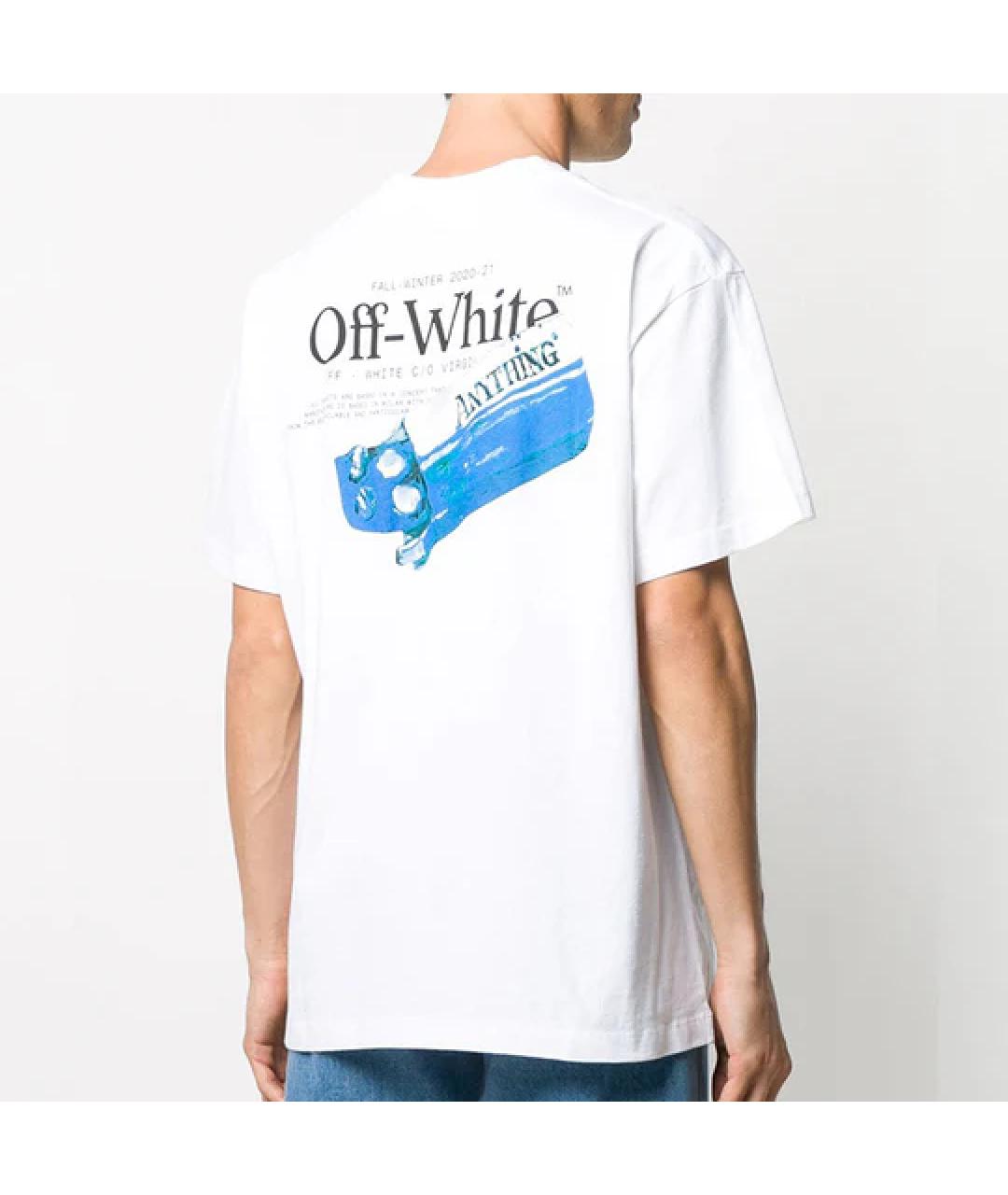 OFF-WHITE Белая хлопковая футболка, фото 2